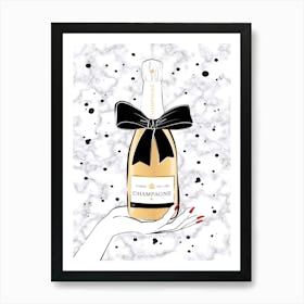 Holding Champagne Art Print