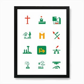 A Modern And Comprehensive Collection Of Pictograms A Mix Of Environmental And Construction Pictogr (3) Art Print