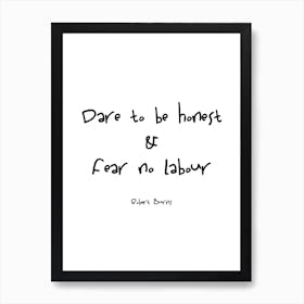 Robert Burns Honest Quote Art Print