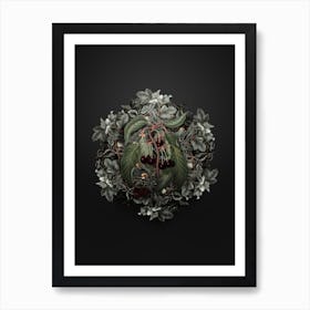 Vintage Hard Fleshed Cherry Fruit Wreath on Wrought Iron Black n.0696 Art Print