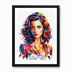 Katty Perry 03 Portrait Music Icon Style WPAP Pop Art Art Print