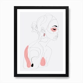 One Line Girl Part 1 Art Print