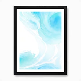 Blue Ocean Wave Watercolor Vertical Composition 89 Art Print