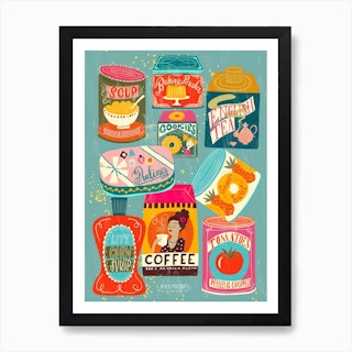 Colorful Pantry 1 Turquoise Art Print
