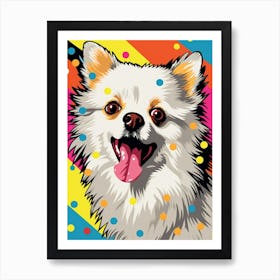 Bright Blue Pomeranian 2 Art Print