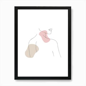 Woman'S Neck - Line Art Art Print