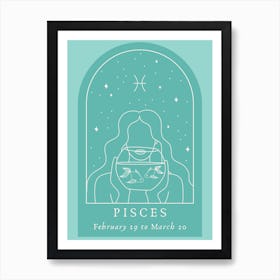 Pisces Green Art Print