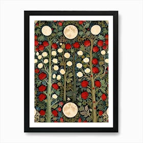 William Morris Moon And Roses 1 Art Print