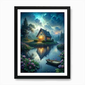 House By The Lake Art Print