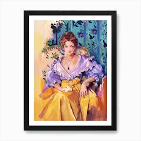 Gouache Illustration Lady Nicole Art Print