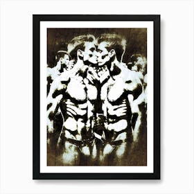 Mirror of Desire: A Summer Pride Encounter A Gay Male Couple Kissing Art Print