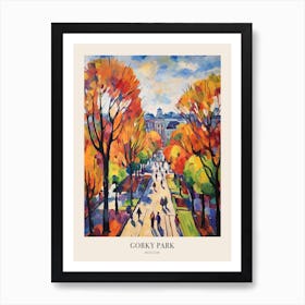 Autumn City Park Painting Gorky Park Moscow Russia Poster Art Print