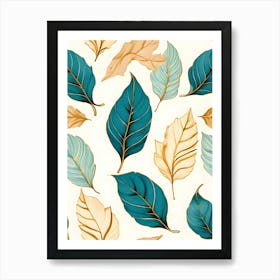 Seamless Pattern With Leaves 5 Art Print