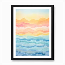 Watercolor Ocean Background Art Print