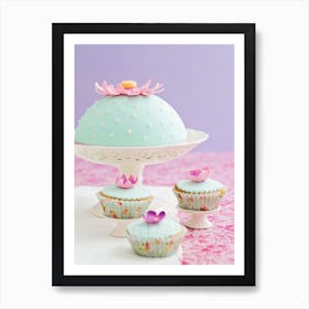 Cupcakes On A Cake Stand Art Print