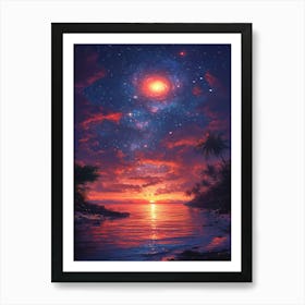 Galaxy Sunset Art Print