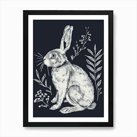 Polish Rex Rabbit Minimalist Illustration 1 Art Print