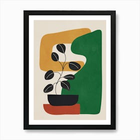 Modern Abstract Minimal Shapes Branches Art 4 Art Print