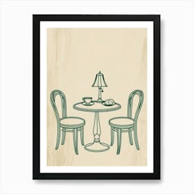 Table And Chairs Vector 1 Art Print