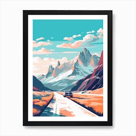 A Hammer In The Route Des Grandes Alpes Illustration 2 Art Print