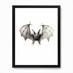 Botanical Fruit Bat Illustration 2 Art Print