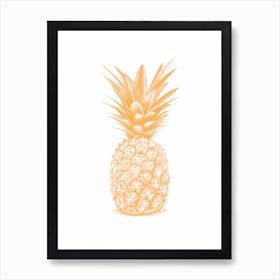 Yellow Pineapple Handrawn Art Print