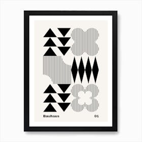 Geometric Bauhaus Poster B&W 1 Art Print