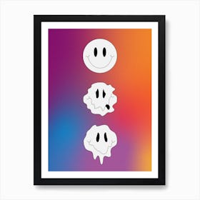 Dripping Smiley 4 Art Print