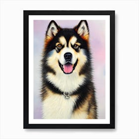 Alaskan Malamute Watercolour 2 Dog Art Print