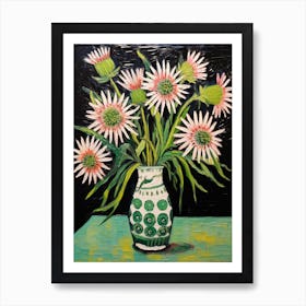 Flowers In A Vase Still Life Painting Edelweiss 3 Art Print