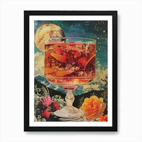 Orange Jelly Space Retro Collage Art Print