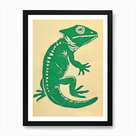Green Jacksons Chameleon 2 Art Print