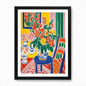 Vase Of Flowers Style Henri Matisse Art Print