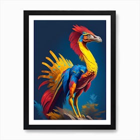 Oviraptor 1 Primary Colours Dinosaur Art Print