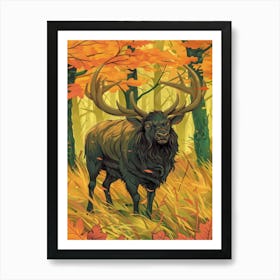 Elk In The Forest 1 Art Print