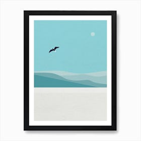 Minimal art Seagull In The Sky Poster