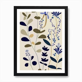 Speedwell Wildflower Modern Muted Colours 2 Art Print
