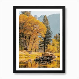 Autumn Forest Creek Art Print