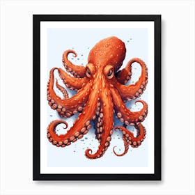 Common Octopus Illustration 4 Art Print