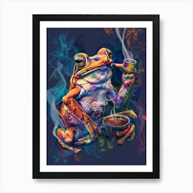 Frog Smoking Art Print
