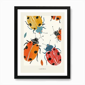 Colourful Insect Illustration Ladybug 28 Poster Art Print