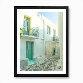 Turquoise Doors In Paros Poster