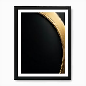 Bright Gold Metallic Border Encompassing A Frame Smooth Texture Contrasts Against Dark Background (7) Art Print