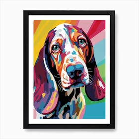 Geometric Basset Hound 1 Art Print