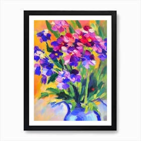 Bluebell Floral Abstract Block Colour Flower Art Print