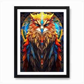 Owl Intricate Stained Glass Art Print