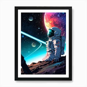 Astronaut In Space 2 Art Print