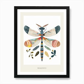 Colourful Insect Illustration Dragonfly 13 Poster Art Print