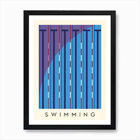 Swimming Minimalist Illustration Art Print