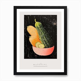 Zucchini Art Deco Inspired Poster Art Print